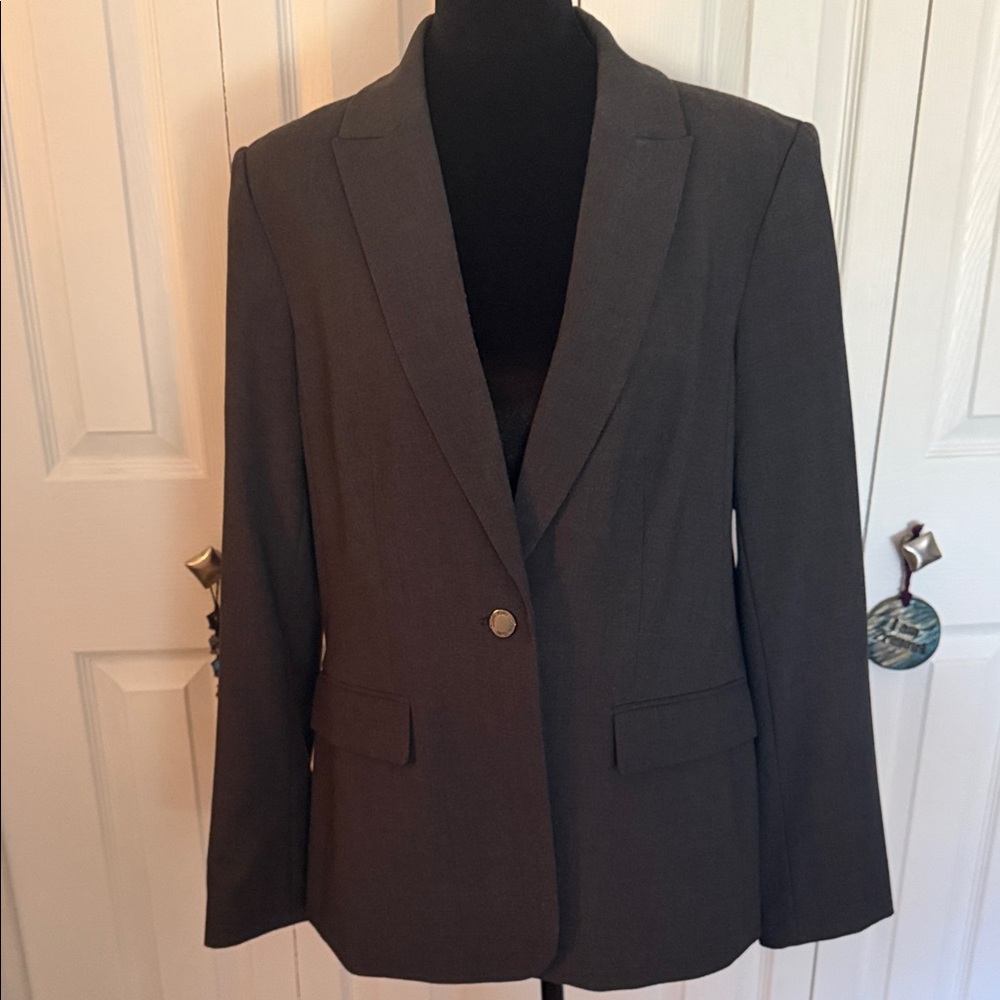 Calvin Klein Charcoal Single-Button Tailored Blazer